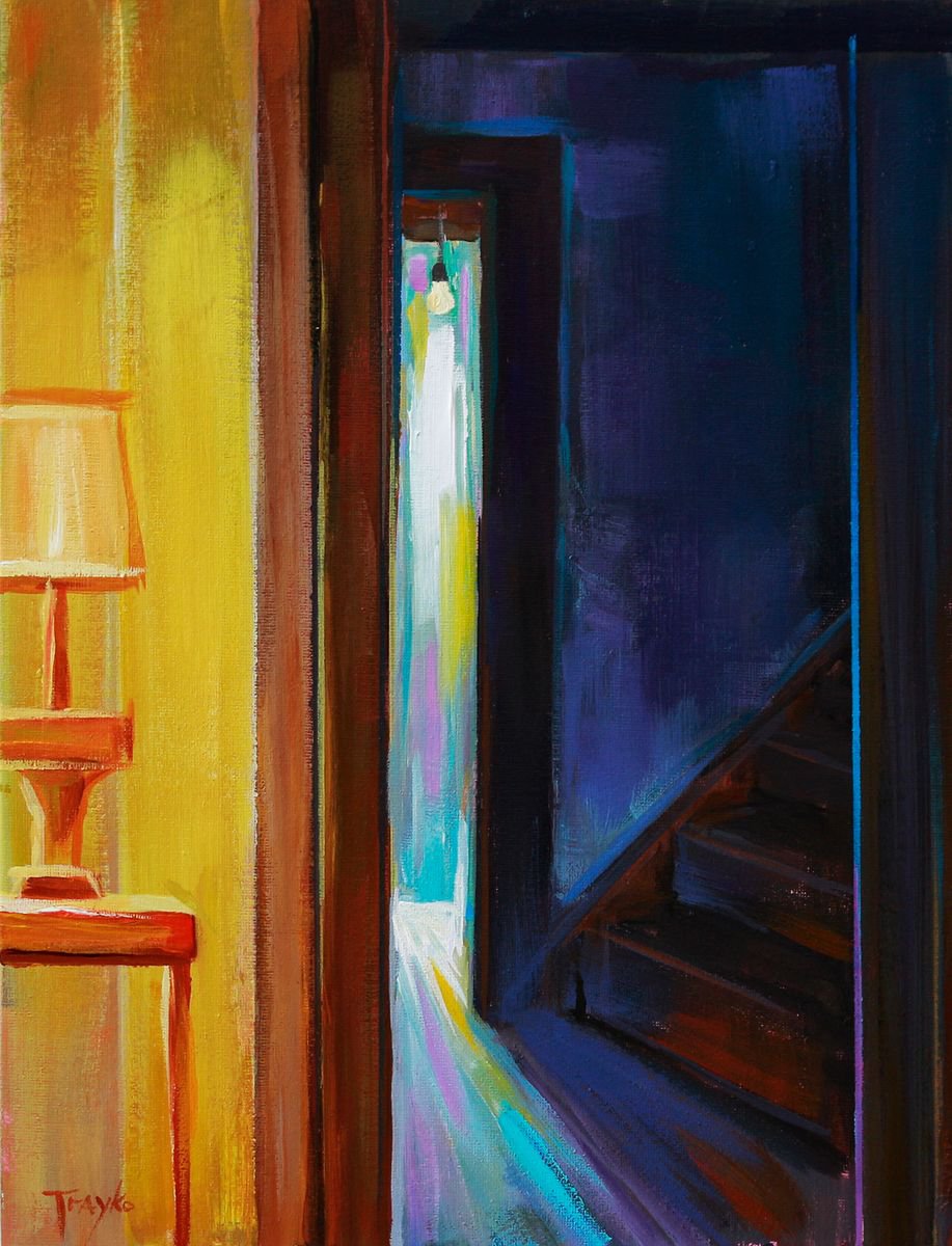 Impressionistic Cityscapes Acrylic Painting By Trayko Popov, 12 X 16", Room 21, Original Artwork