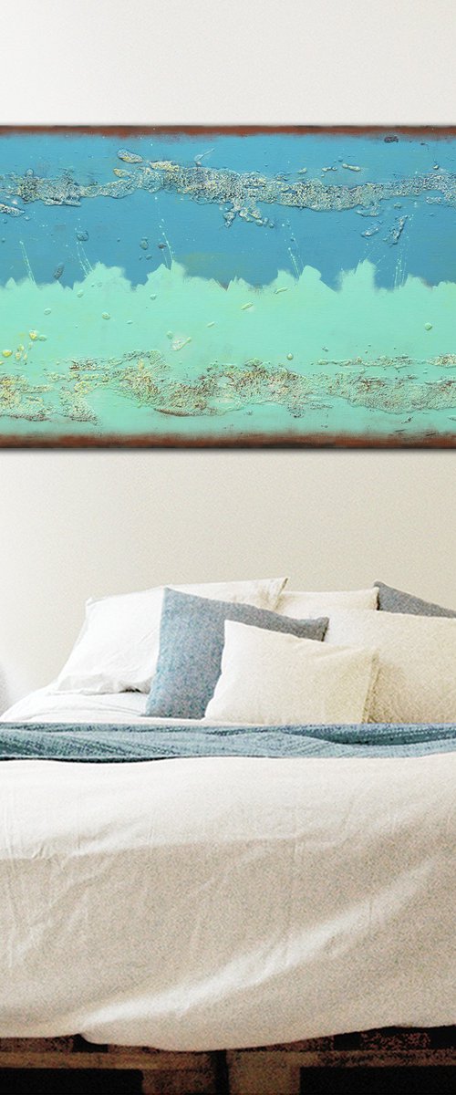 Once Twice Turquoise Landscape by Ronald Hunter