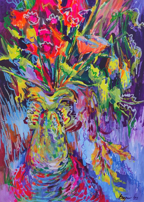 Summer bouquet in a vase by Tetiana Borys