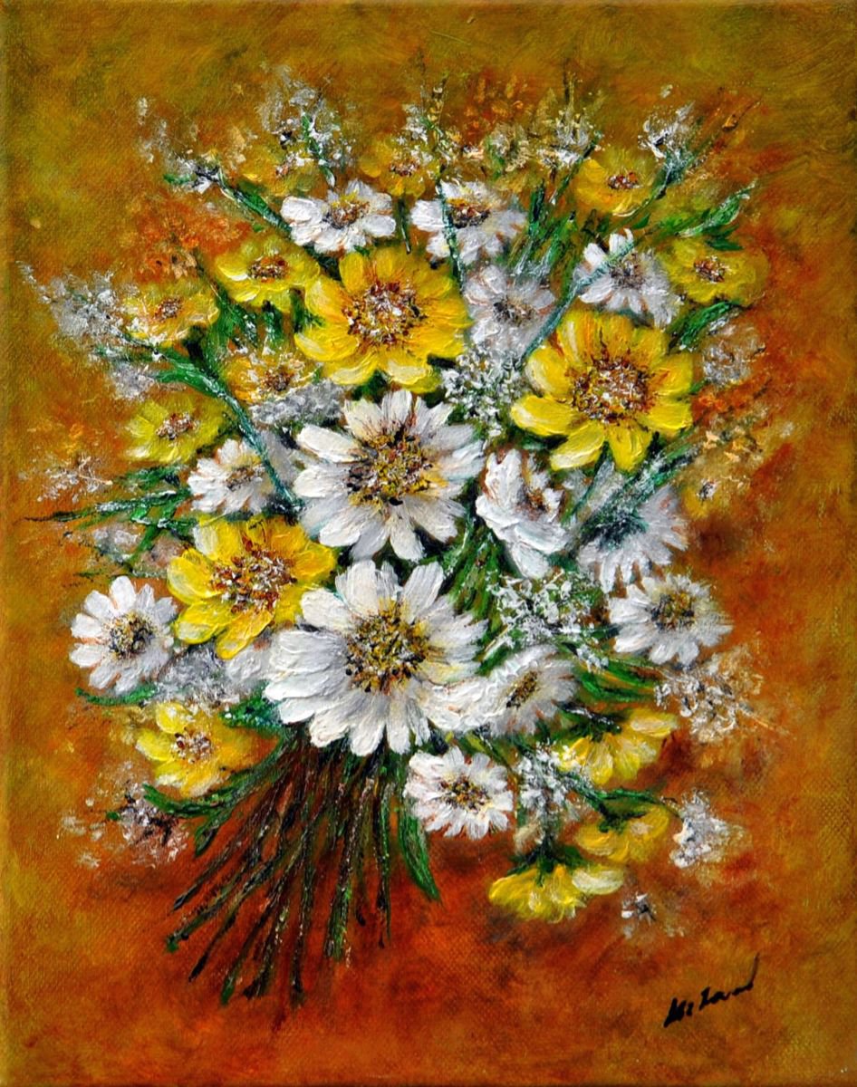 Bouquet of yellow-white flowers... by Emilia Urbanikova