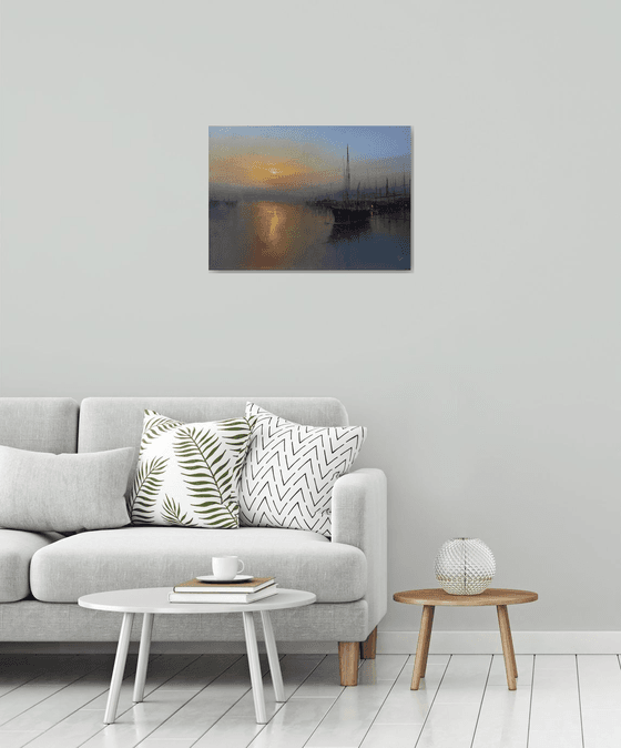 Harbor in the evening calm