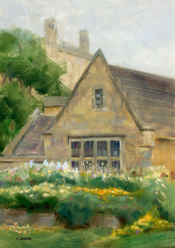 Christ Church Oxford University, framed original oil painting