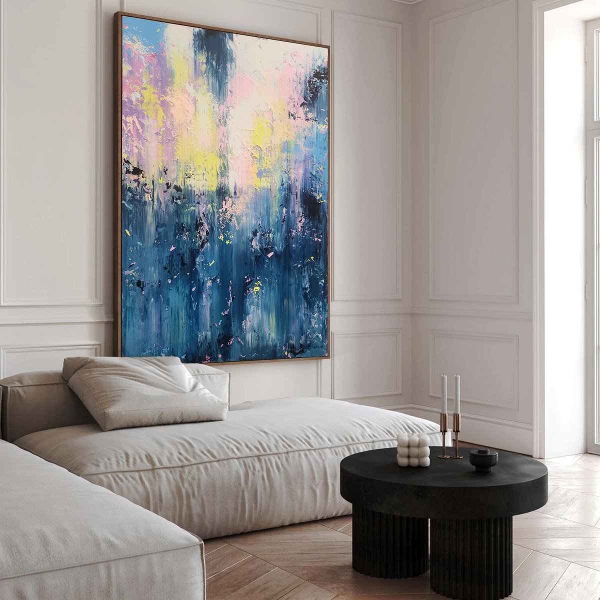 Abstract Acrylic Painting By Alex Senchenko, 39 X 59, Abstract 2545, Original Artwork