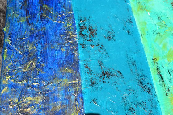 Blue & Green Stripes / 152 cm x 60 cm