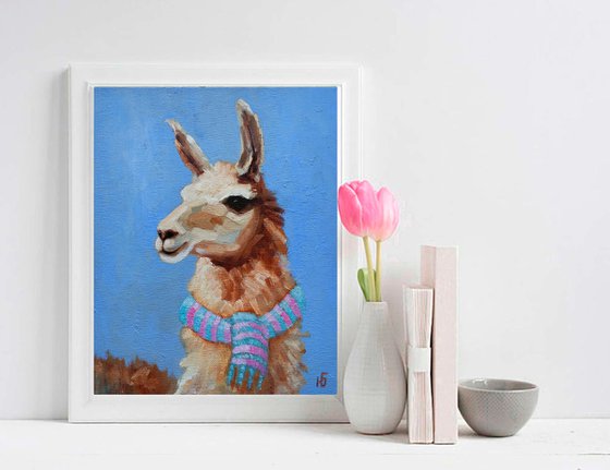 Llama in a scarf