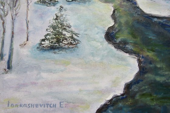 Winter Landscape | Original Oil on Canvas Painting