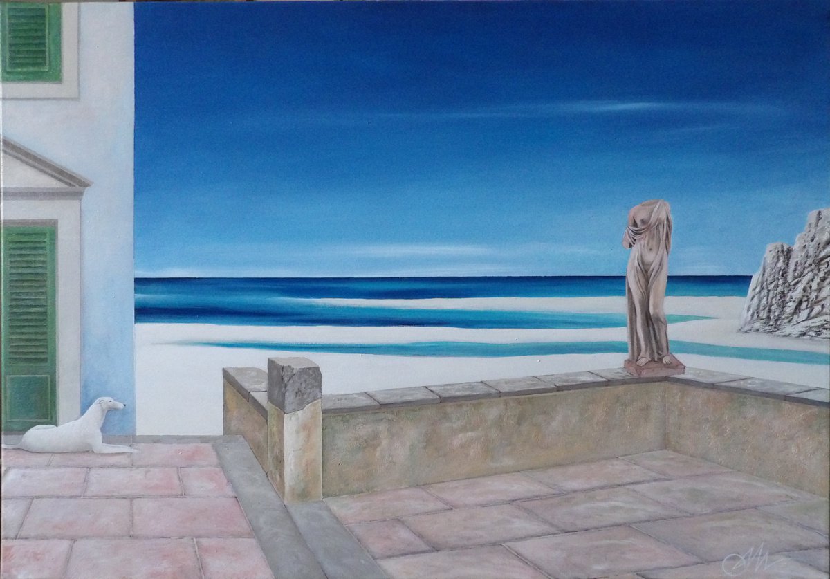 Surrealistic Oil Painting , Our Lady Of The Tides By Cecco Mariniello, 39 X 28, Artwork For Sale On Artfinder