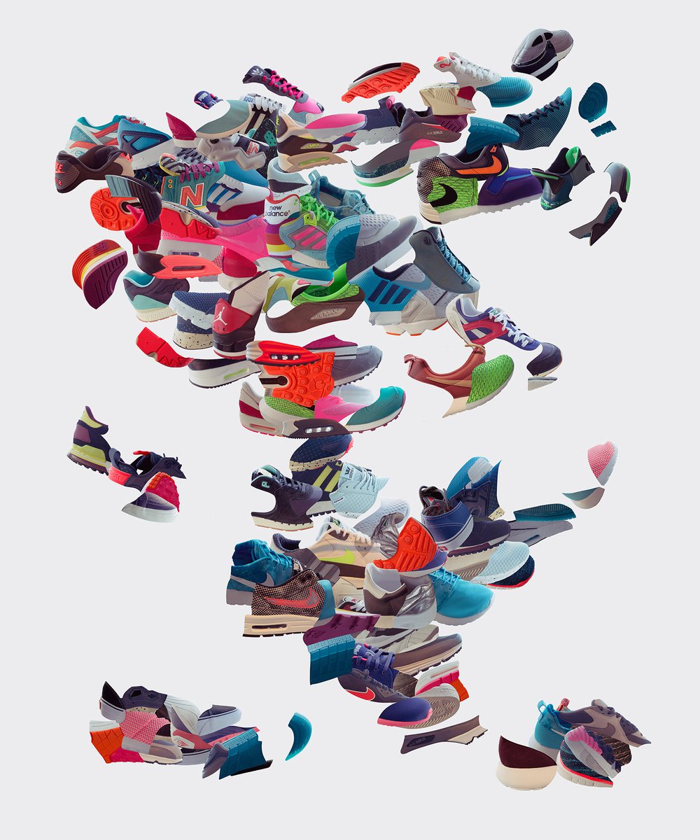 Urban And Pop Abstract Photograph By Robert Houzar, 31 X 38", Sneakers, Original Artwork