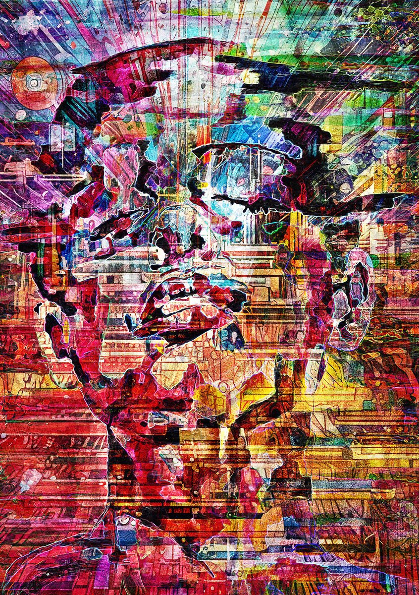 Abstract Giclee Print By Misty Lady - M. Nierobisz, 12 X 17", Metropolitan Mask, Original Artwork