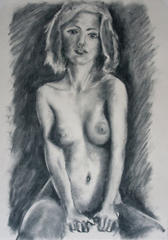 Female Figure #68 Charcoal