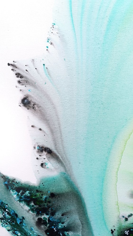 Nature 566 — Abstract Teal Surge