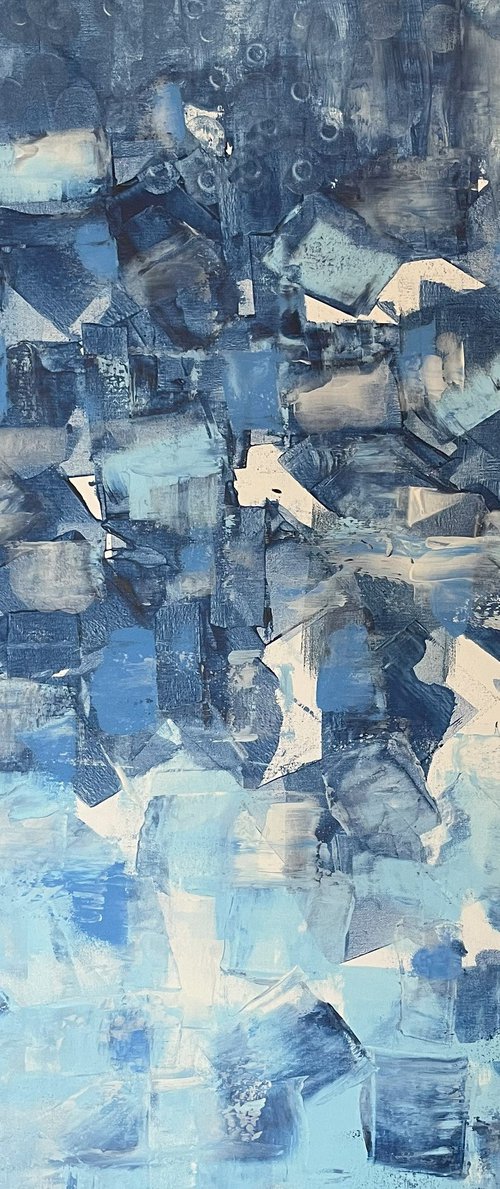 Abstraction in Blue and White by Juan Jose Garay