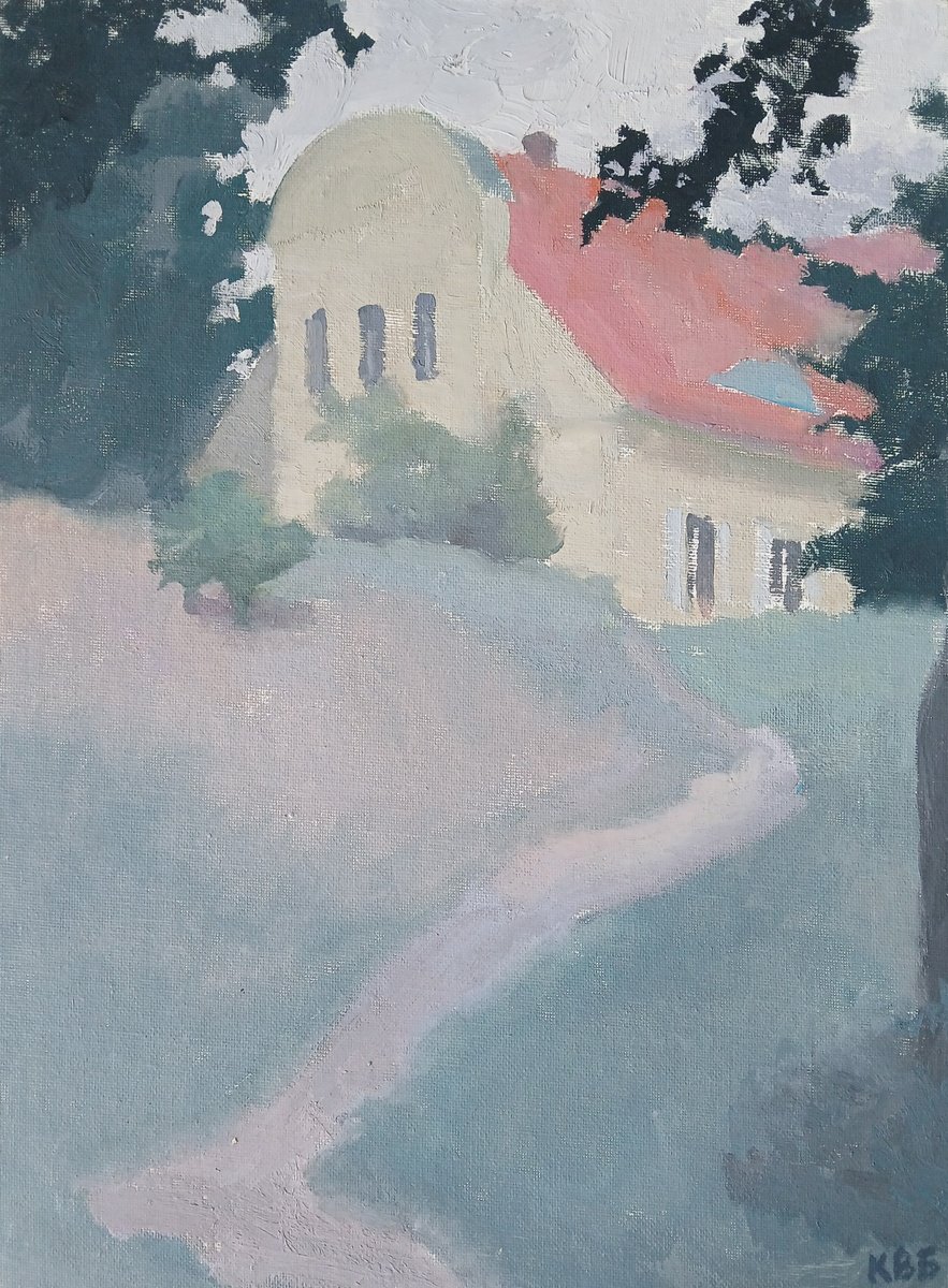 Impressionistic Cityscapes Oil Painting By Vasyl Koval, 12 X 16", On The Hill, Original Artwork