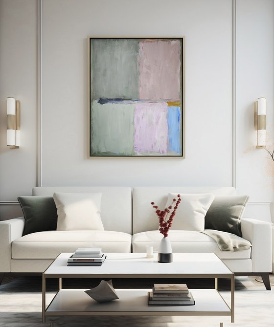 Large abstract painting pastel