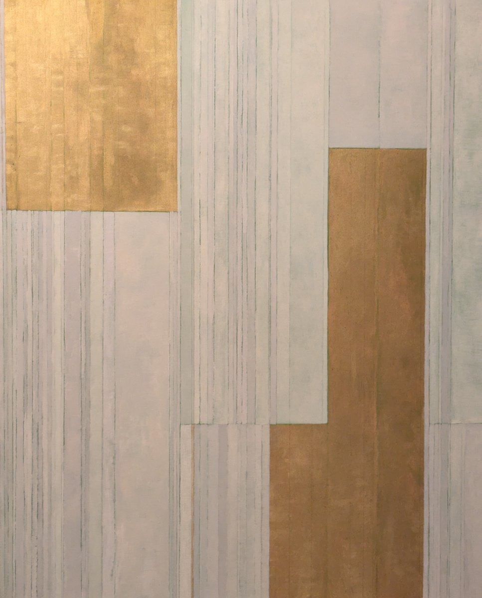 Geometric Abstract Oil Painting By Anna Jannack, 24 X 30, Biblioteca Xxx, Original Artwork