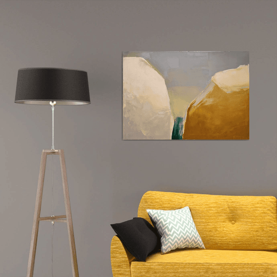Oil painting, canvas art, stretched, "Landscape 17". Size 39,4/ 27,6 inches (100/70cm).