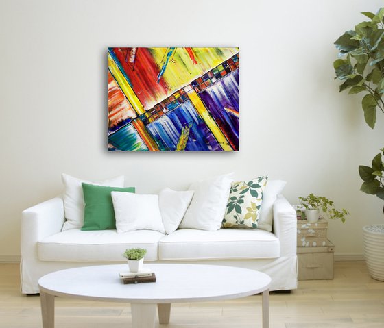 "Building A Dream" - Special Price - Original PMS Abstract Oil Painting On Canvas - 30" x 24"