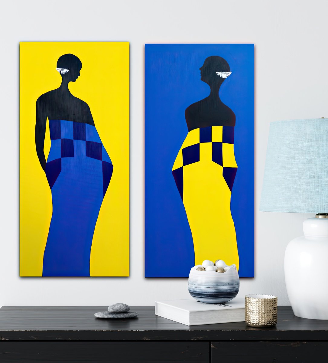 Diptych Dual State By Veronika Obushikhina, 24 X 24, Artwork For Sale On Artfinder