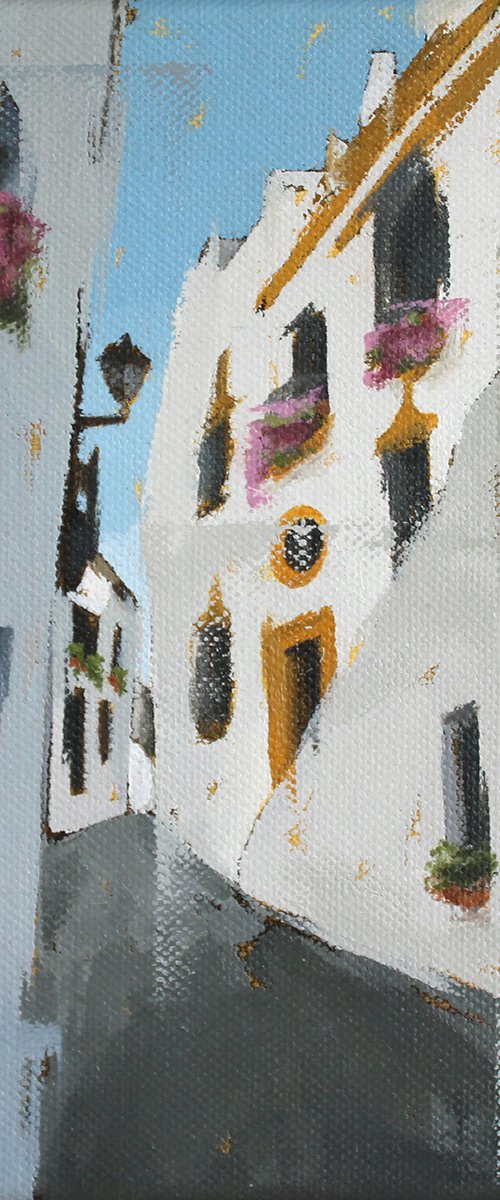 Calle empinada (steep street) 24x24cm by Sharon O'Callaghan