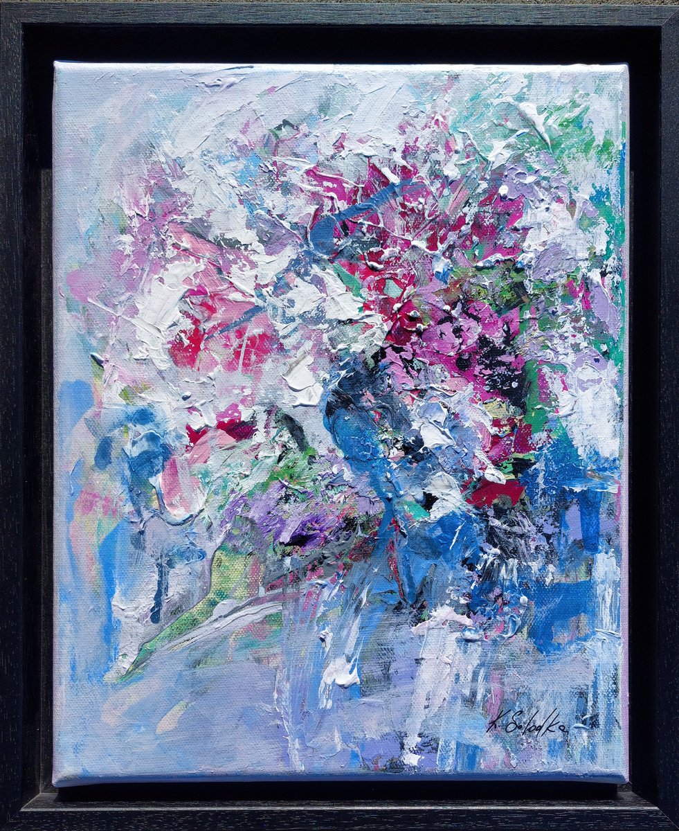 Expressive Abstract Acrylic Painting By Katia Solodka, 10 X 12", Garden Of Dream 5, Original Artwork