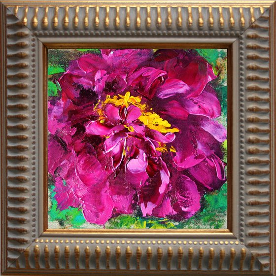 Peony 01...framed / ORIGINAL OIL PAINTING