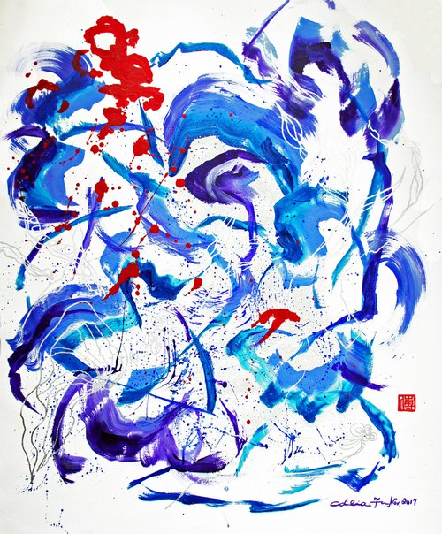 Beethoven's Porcelain Blue No.11032017 by ODILIA FU
