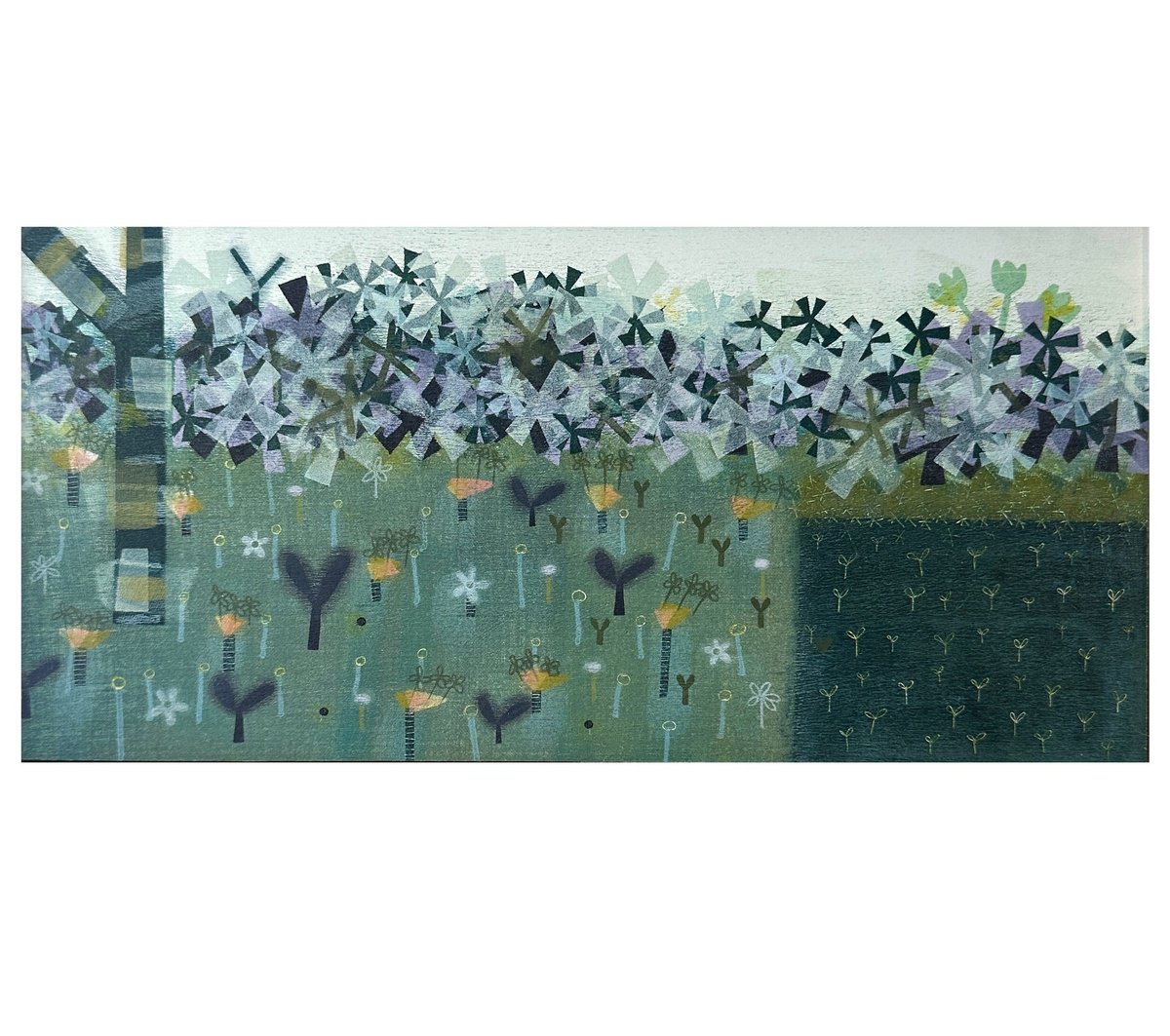 Organic Landscape Limited Edition Print By Sarah Broughton, 13 X 7", Flower Carpet - Heartwood Forest Ii, Original Artwork