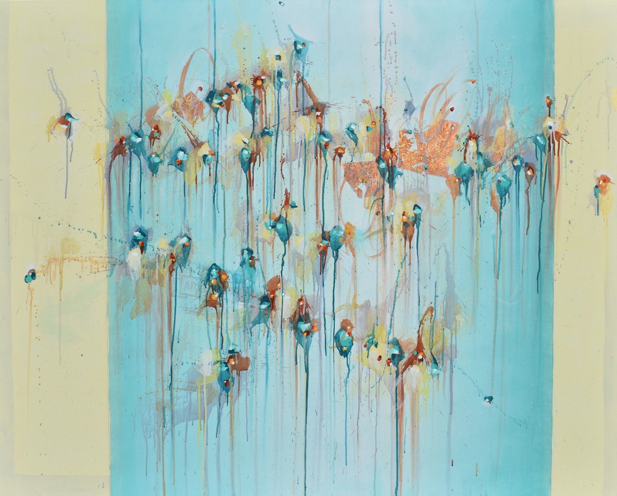 Abstract Painting By Cynthia Ligeros, 60 X 48, Inspired By Possibility, Original Artwork