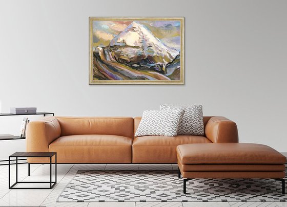 HIMALAYAS.  KAILASH MOUNT - mountainscape, mountain landscape art 80x120