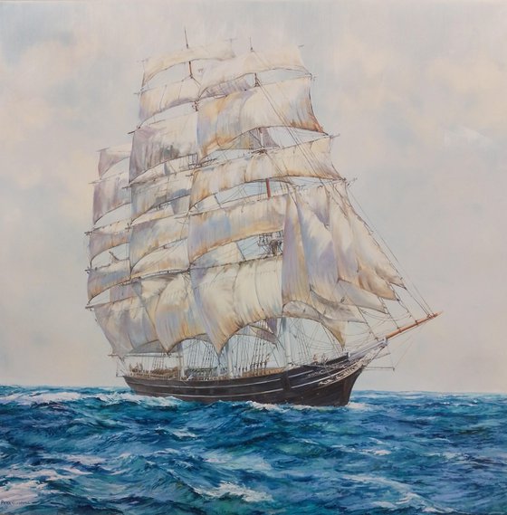 THE CUTTY SARK AT SEA IN FINE WEATHER