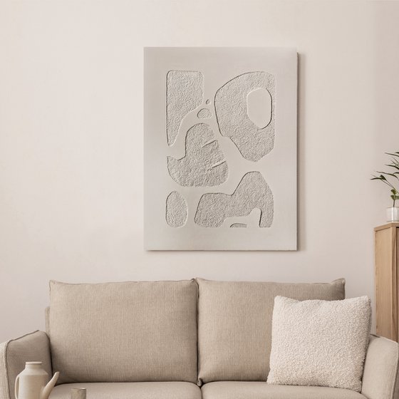 "Cream bay 6" High textured cream art