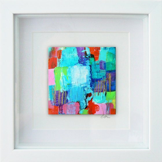 Framed ready to hang mini original abstract #215