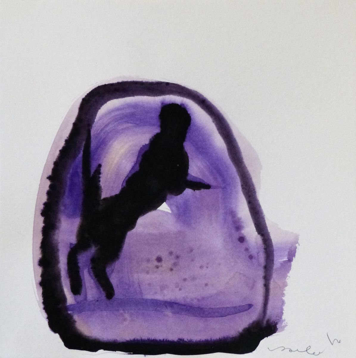 The Purple Cat, 20x20 cm by Frederic Belaubre