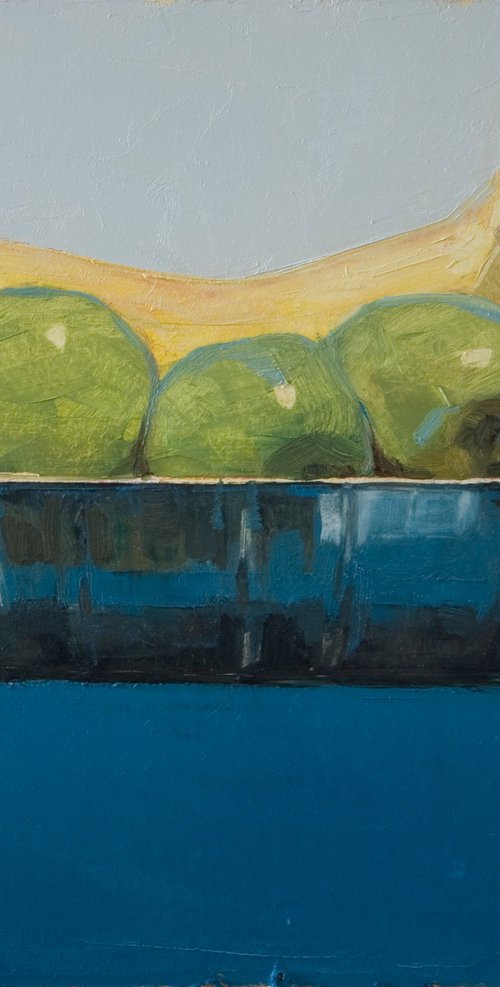 apples bananas in plate with blue by Olivier Payeur