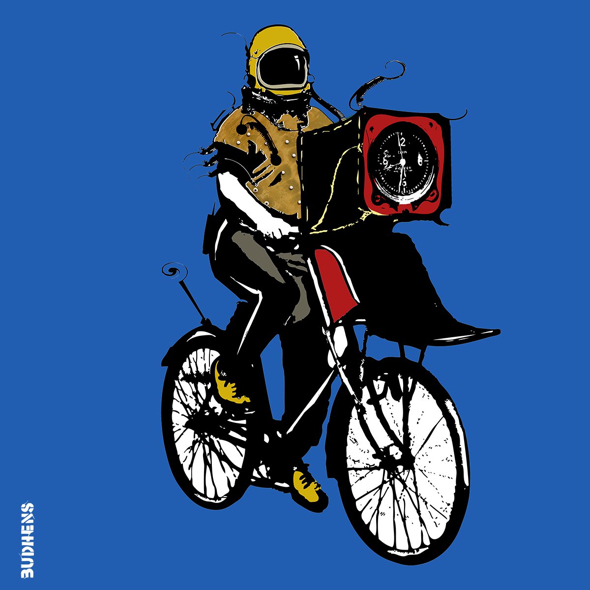 Time Scientist ride a bicycle 1935 by BUDHENS STENCIL ART
