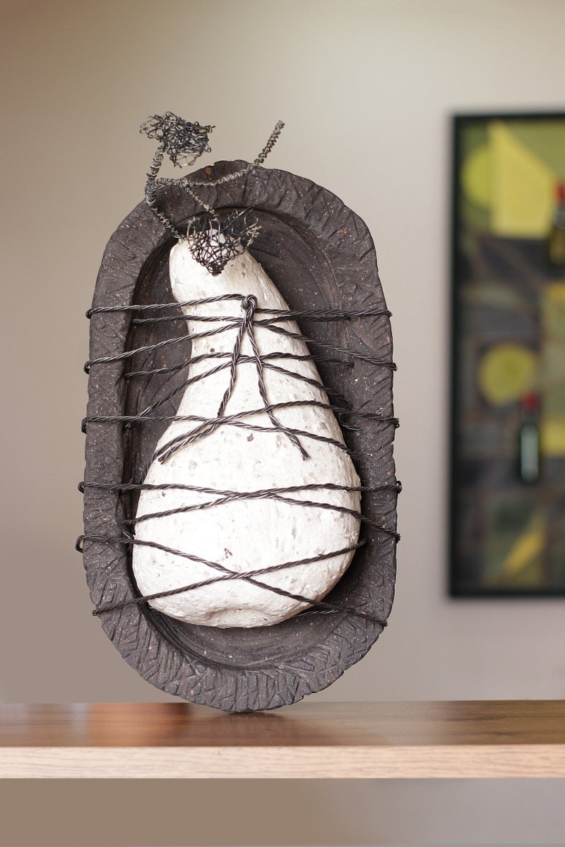 Expressive Botanical Sculpture By Karen Axikyan, 7 X 13", Sweet Sleep, Original Artwork