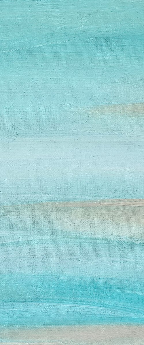 Soft seaside abstract tide vibe in aqua blue by Ksenia June