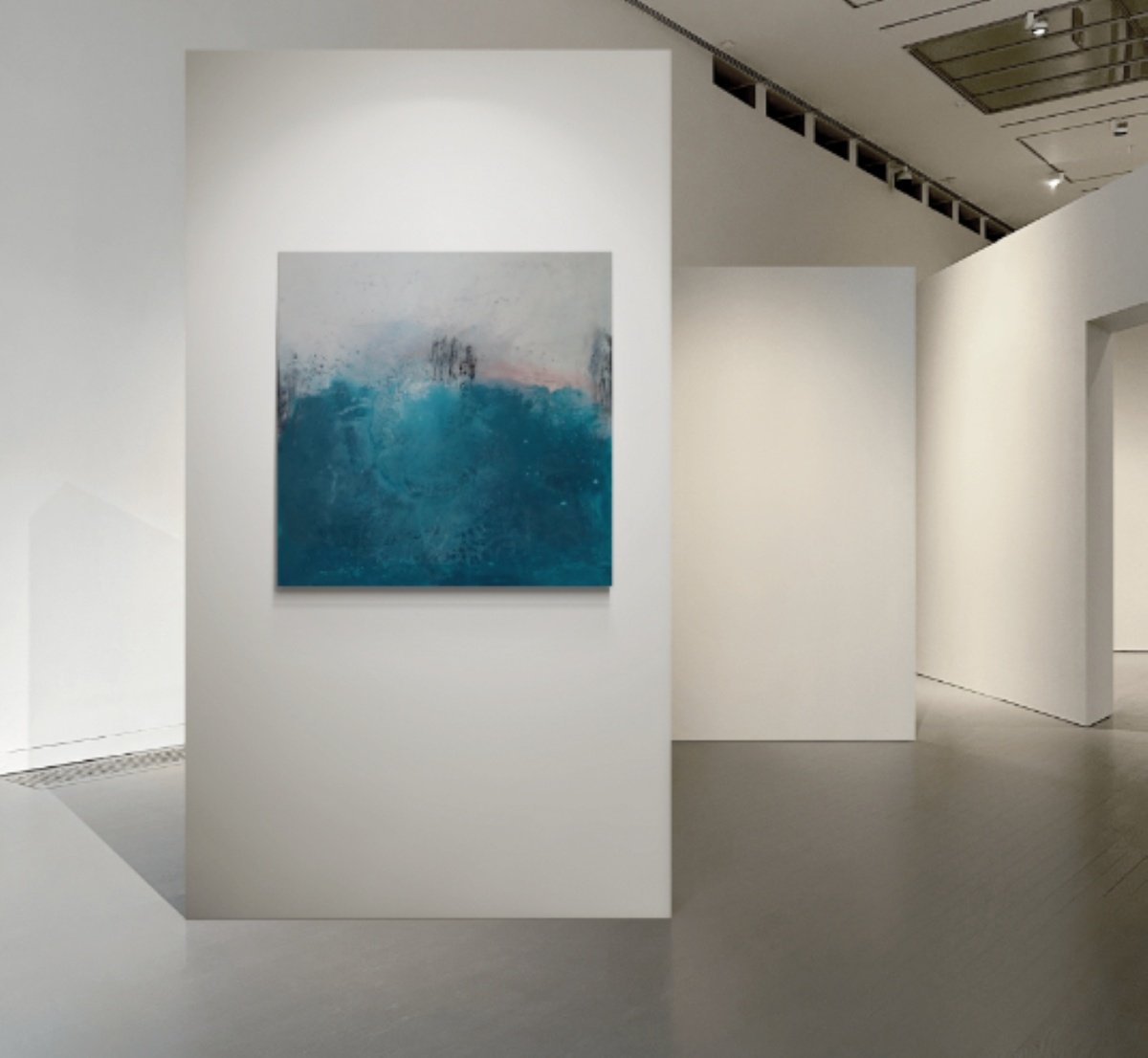 Expressive Abstract Acrylic Painting By Christa Haack, 31 X 31, Blue Magic Of Power 3, Original Artwork