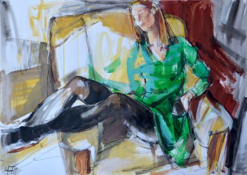A girl in the chair by Nelina Trubach-Moshnikova