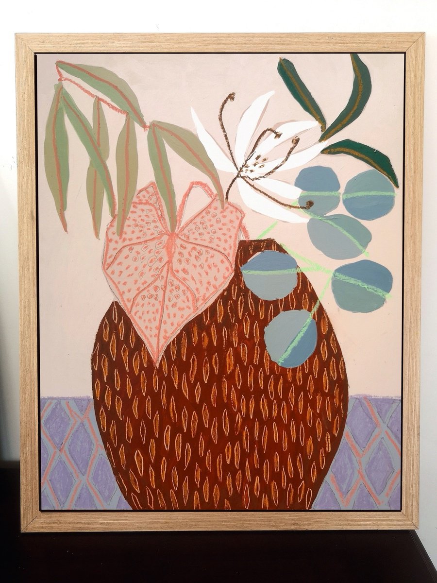 Impressionistic Still Life Painting By Marisa Anon, 17 X 21", Spanish Springtime 4, Original Artwork