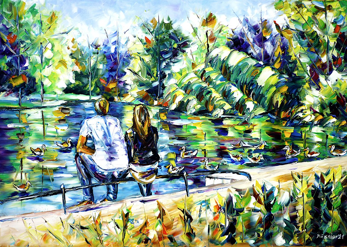 At The Park Pond by Mirek Kuzniar
