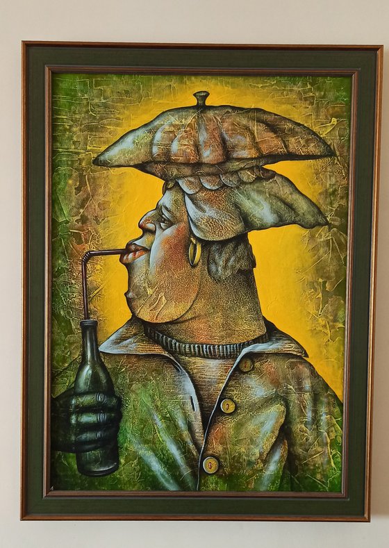 Gluttonous 50x70cm ,Acrylic/canvas, ready to hang