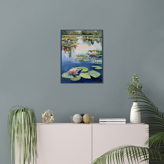 Pond with water lilies.