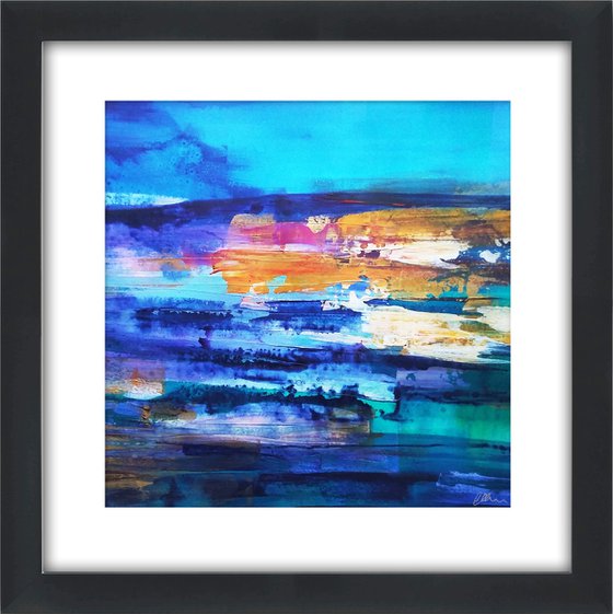 Darkest before dawn  - Framed and ready to hang - original abstract painting