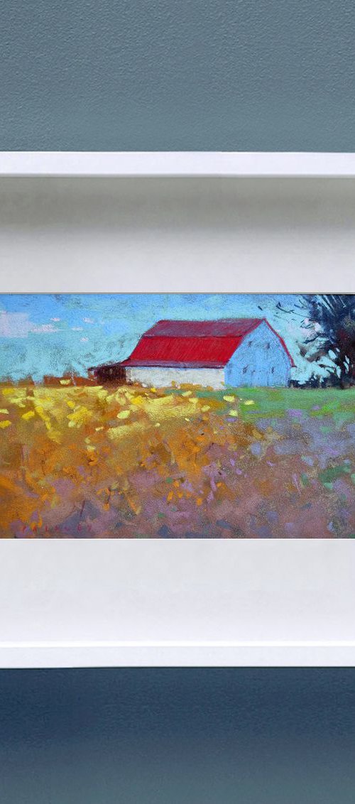 Summer house: small soft pastel study by Ayna Paisley