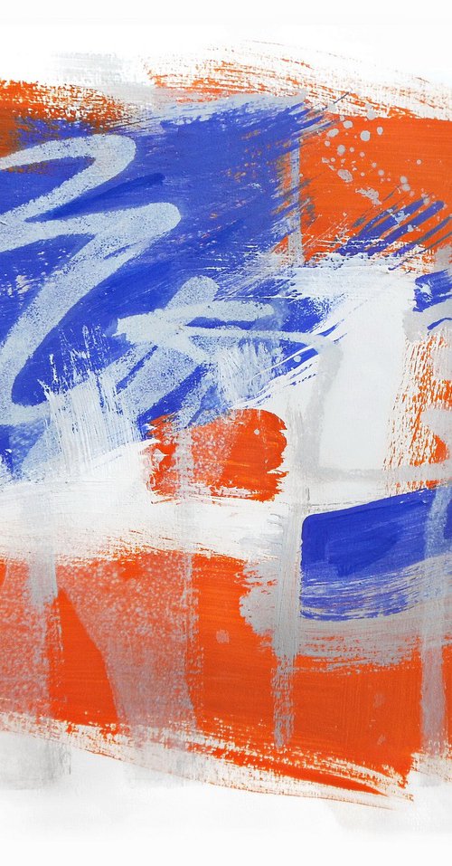 Orange and blue abstraction 3 by Evgen Semenyuk
