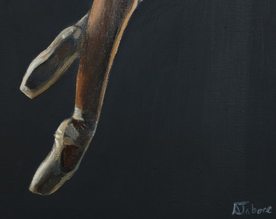 Ballerina Falling Ballet Shoes, Figurative Artwork Framed by Alex Jabore (2018) Perfect Gift