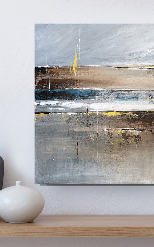 Salt Wind Memory. ocean blue golden accents by Tatiana Malinovscaia