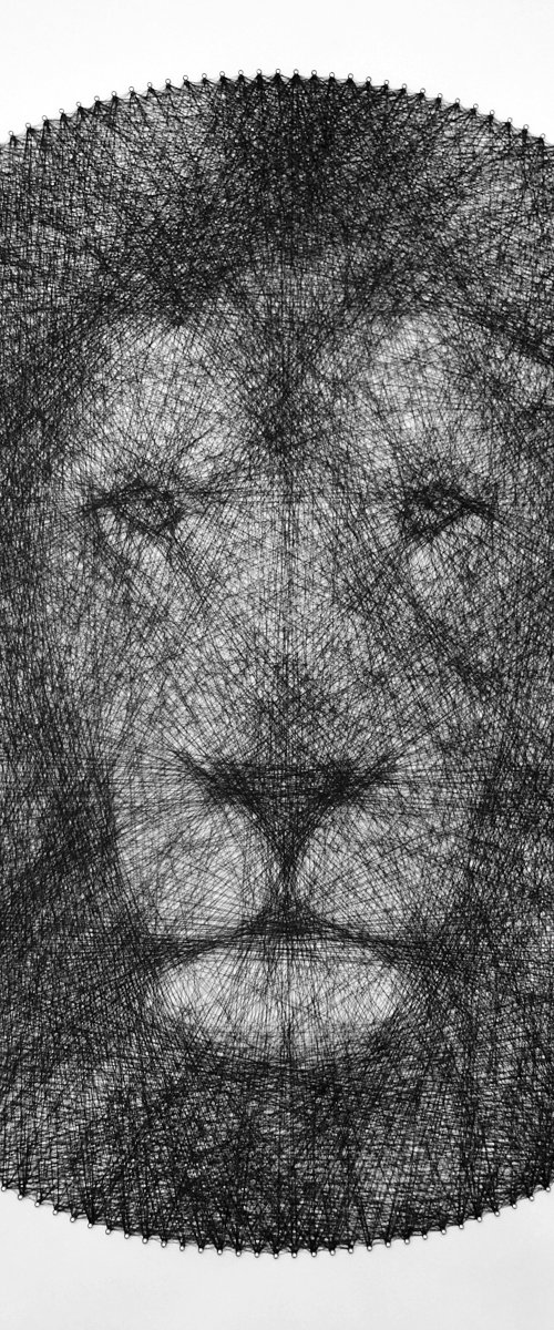 Lion Portrait String Art by Andrey Saharov