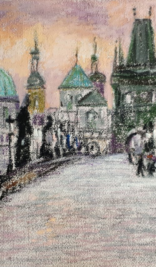 Charles Bridge. Prague /  ORIGINAL PAINTING by Salana Art Gallery